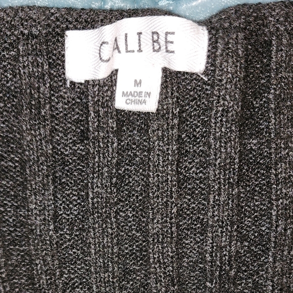Cali Be Ribbed Wrap Front Sweater On Dark Charcoal Size Medium NWOT - Picture 6 of 8